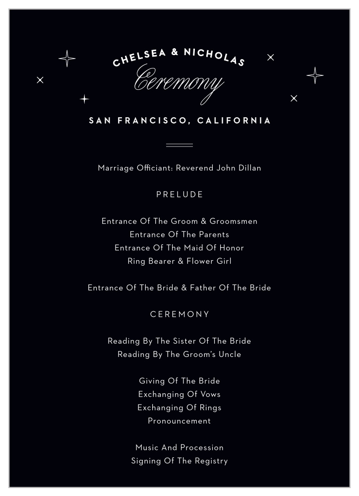San Francisco Skyline Wedding Programs
