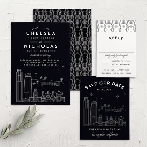 Los Angeles Skyline Wedding Invitations