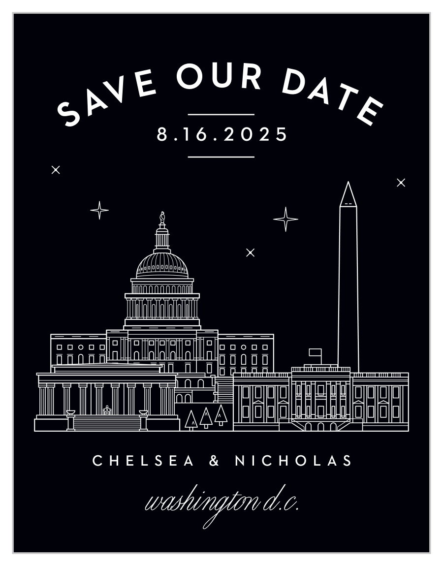 Washington D.C. Skyline Save the Date Cards