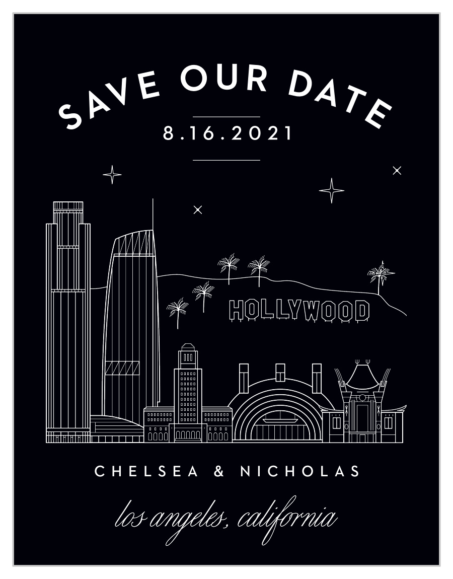 Los Angeles Skyline Save the Date Magnets