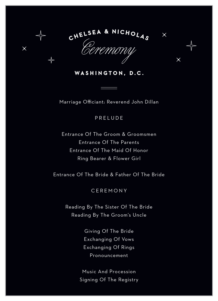 Washington D.C. Skyline Wedding Programs