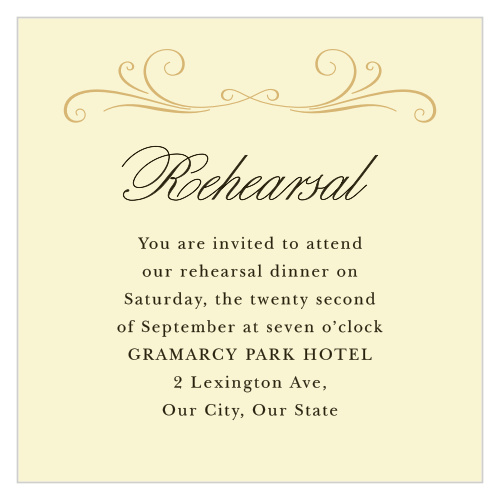 Make an enchanting impression with our Old World Vintage Rehearsal Cards.