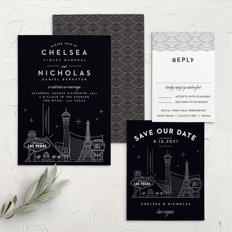 Las Vegas Skyline Wedding Invitations