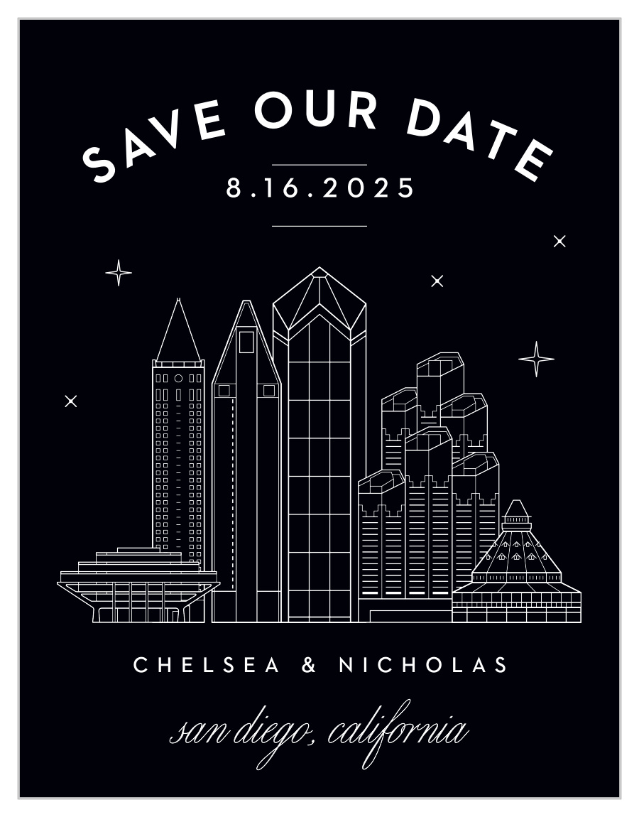San Diego Skyline Save the Date Magnets