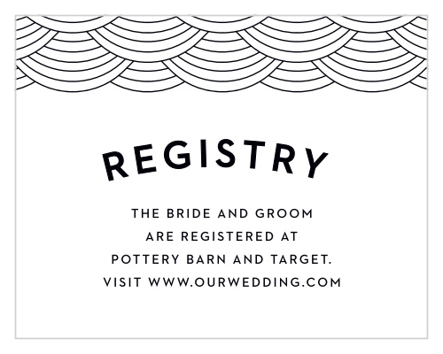 Start the next chapter in life as a married couple on the right foot with our San Diego Skyline Registry Cards. An intricate design embellishes the top of each card, with the word "Registry" directly below in bold.
