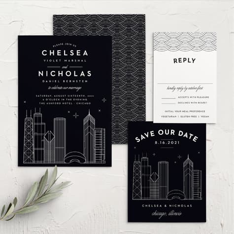 Chicago Skyline Wedding Invitations