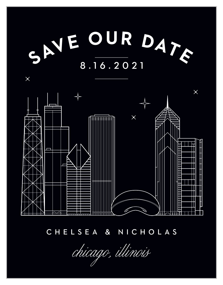 Chicago Skyline Save the Date Cards