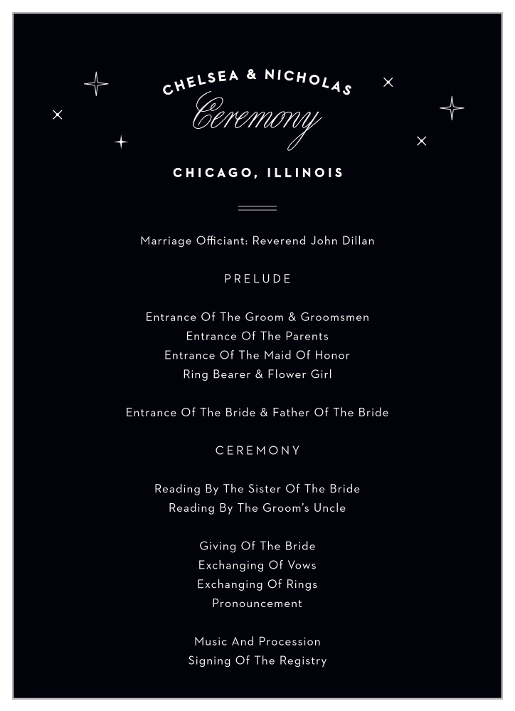 Chicago Skyline Wedding Programs