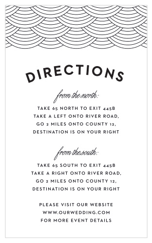 Help your cherished guests find their way to your wedding venue with the minimalist design of our Boston Skyline Direction Cards.
