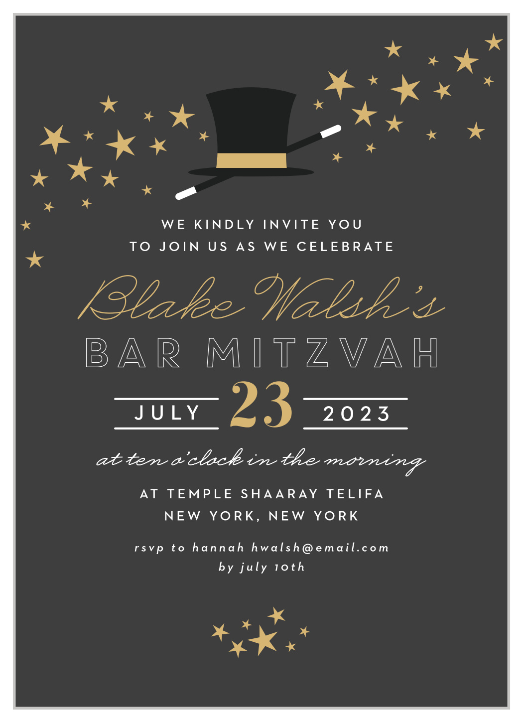 Magical Magician Bar Mitzvah Invitations