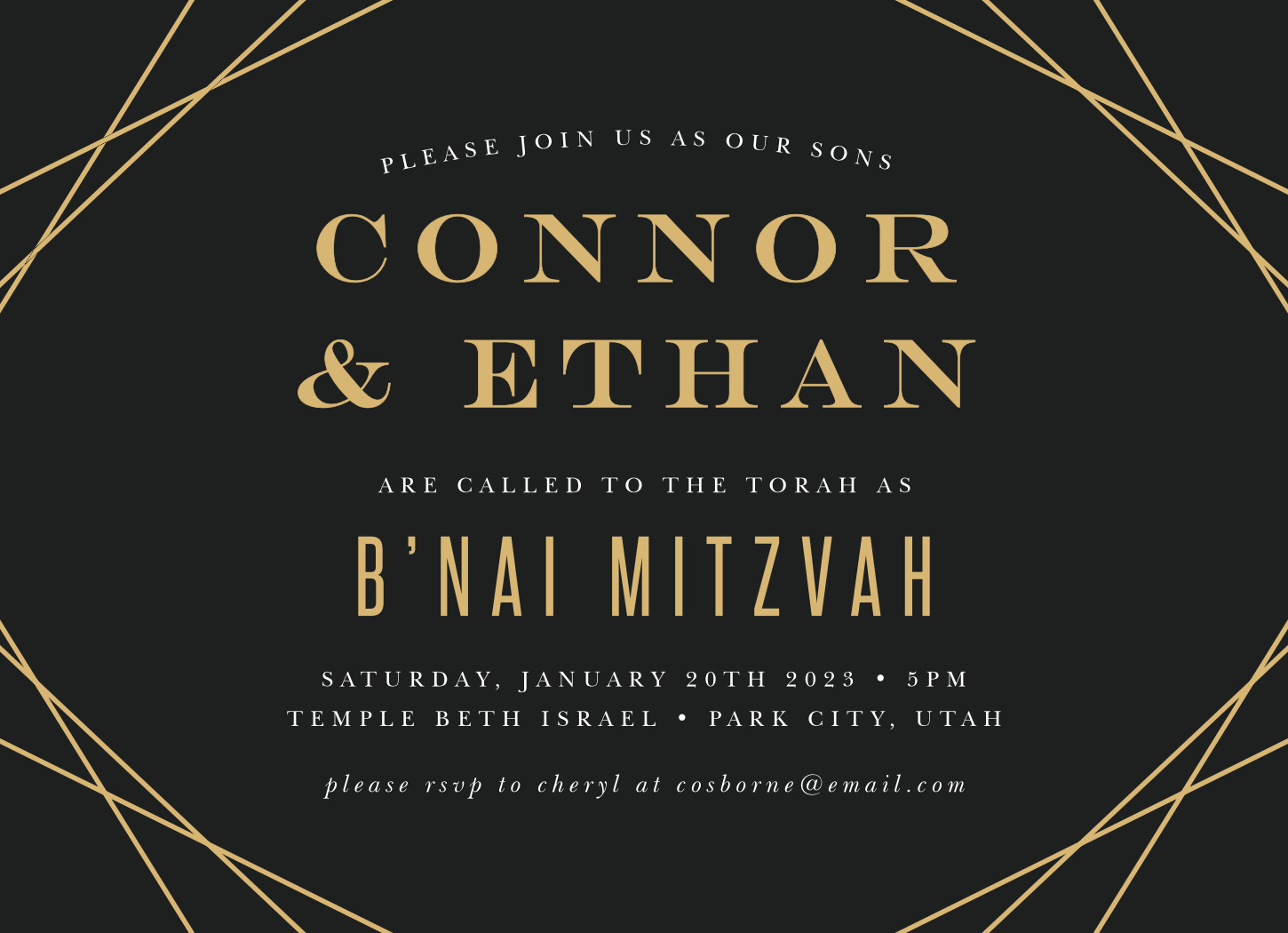 B'nai Blessing Bar Mitzvah Invitations