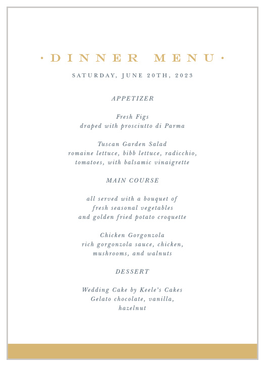 Wedding Menus 