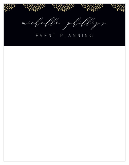 The delicate graphic and swirling script give these Moondust Planner Business Stationery an elegant and dignified look.