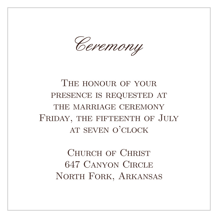 Simple Luxury Ceremony Cards