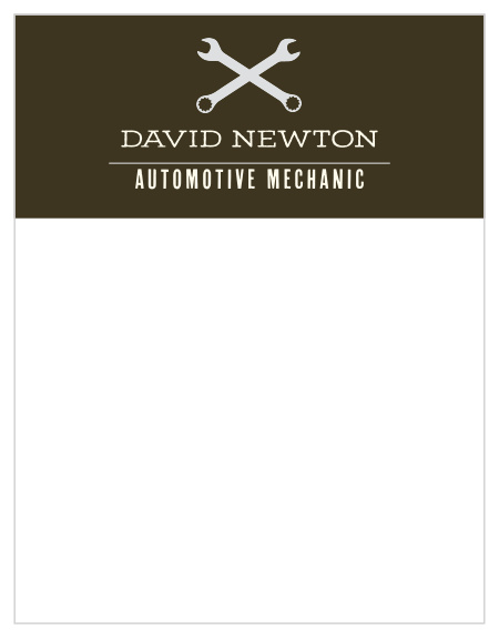 Add the perfect touch to your handwritten notes to clients by utilizing our Automotive Shop Business Stationeries.