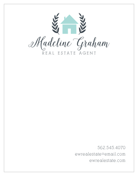 Elegant graphics and swirling typography give this Home Wreath Business Stationery a professional and clean look.