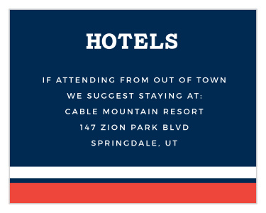 Our Sports Jersey Bar Mitzvah Lodging Cards make things easier on your guests who will be traveling long distances!