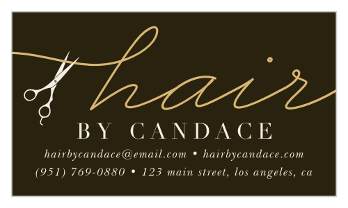 Help promote your hairstyling or hairdressing business with our Snipped Strand Business Cards!