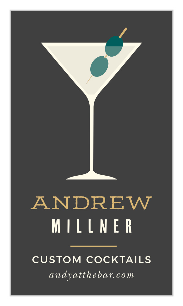 Martini Glass Business Cards