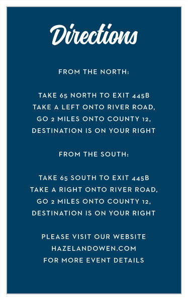 Our Batter Up Bar Mitzvah Direction Cards help your guests easily navigate their way to your wedding venue!