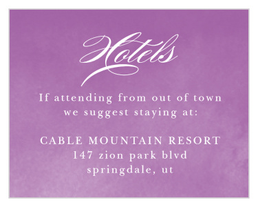 You can help your guests find a wonderful place to stay when they come to town for the B'not Mitzvah with our B'not Watercolor Bat Mitzvah Lodging Cards!