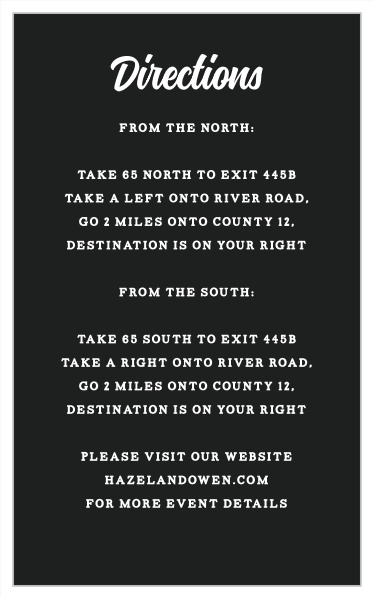 Our Soccer Stacks Bar Mitzvah Direction Cards are great because they are simple and easy to read.