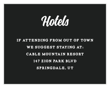 Our Soccer Stacks Bar Mitzvah Lodging Cards allow you to give great hotel recommendations for your out of town guests!