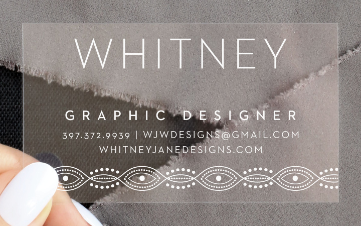 Patterned Divider Clear Business Cards