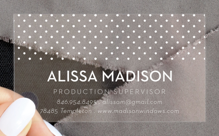 Handdrawn Pattern Clear Business Cards