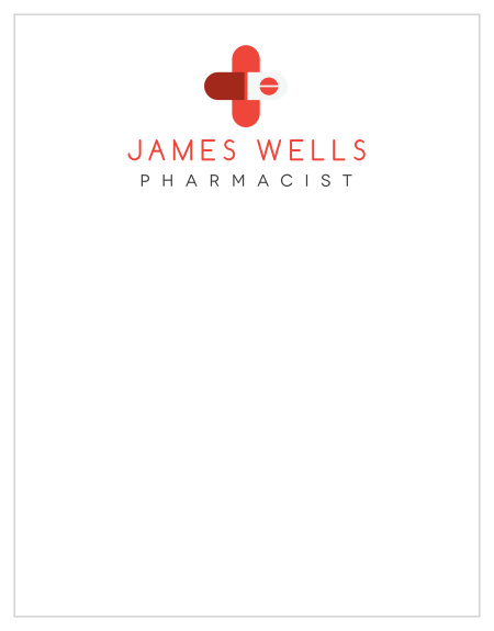 The elegant crossing pills graphic gives this Pharmacy Pill Business Stationery a professional and concise look.