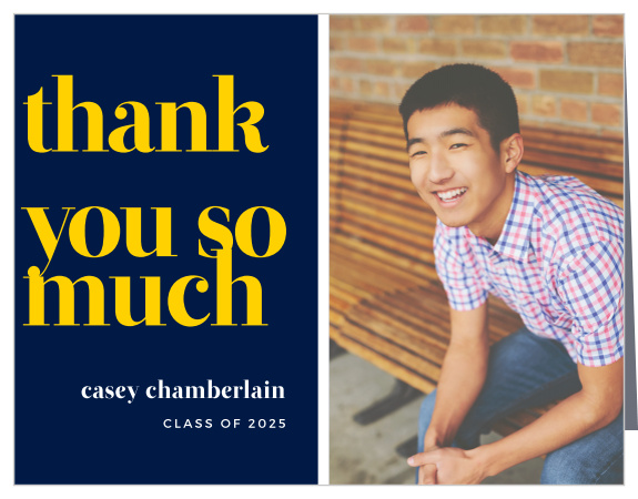 Our Adventure Abounds Graduation Thank You Card allows you to express appreciation to everyone who has helped you reach this important accomplishment in your life!  