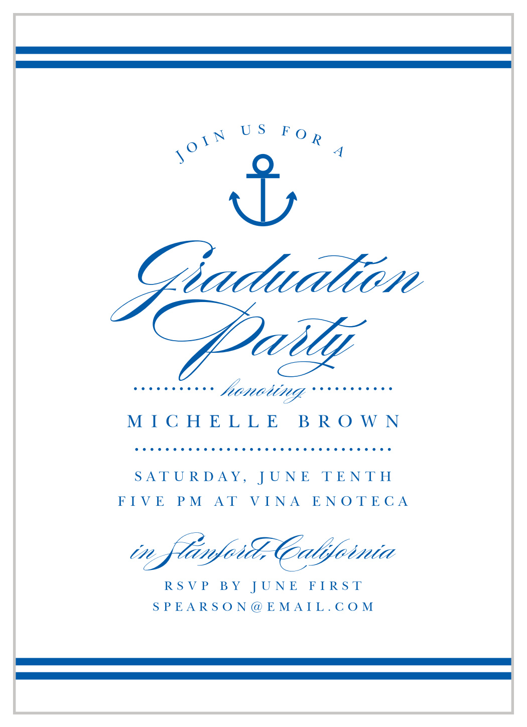 Little Anchor Graduation Invitations