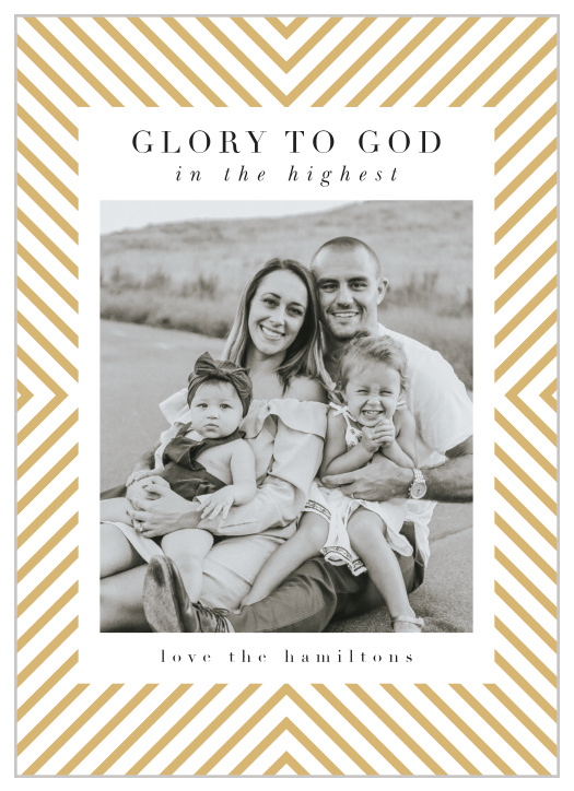 The pattern on this invite can be changed to over 100 different options! You can make this card as unique as your family!