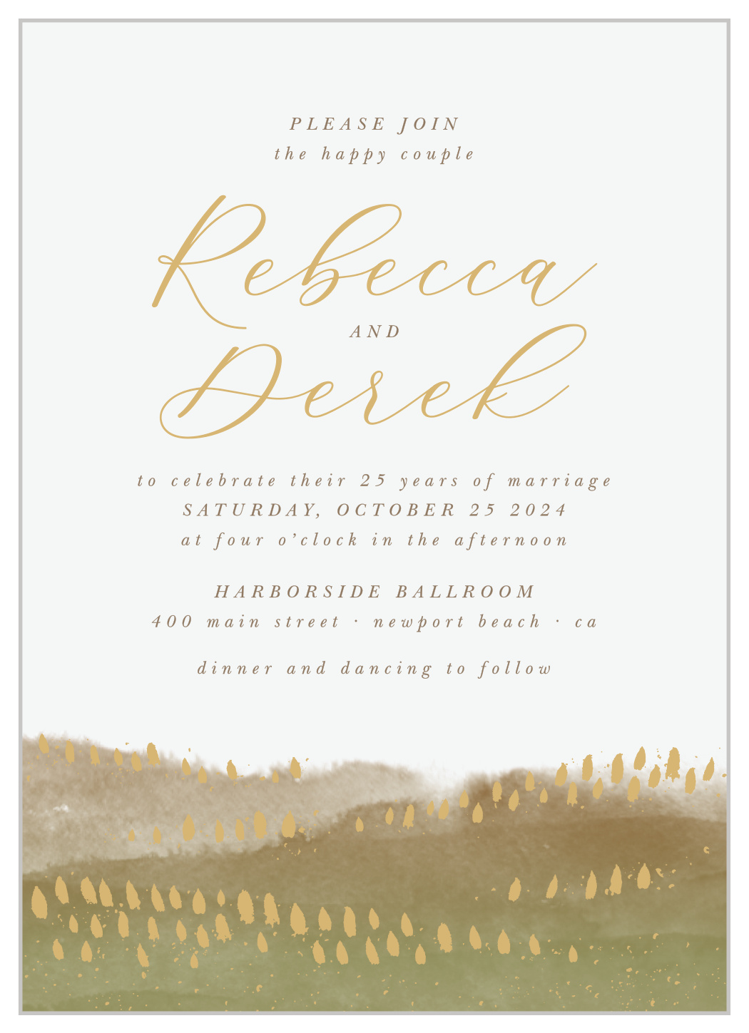 Saturated Hills Vow Renewal Invitations