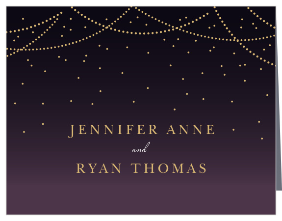 Our Elegant Lights Vow Renewal Thank You Cards utilize the same gorgeous design and color scheme as the accompanying invitations!