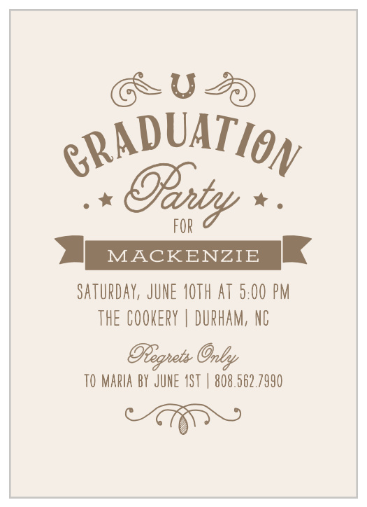 Our Country Horseshoe Graduation Party Invitations offer an irresistibly rustic appearance for your big celebration.