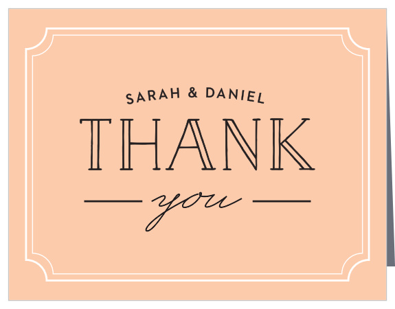 Show your appreciation for the support of your loved ones with our Ticket Frame Vow Renewal Thank You Cards.