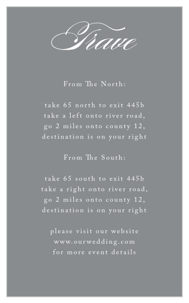 Help your guests find their way to your beautifully prepared wedding venue with our Simply Scripted Direction Cards. 