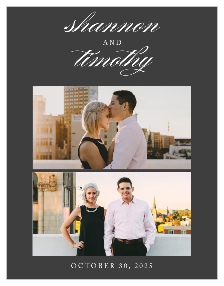 Provide every lovely detail of your wonderful day with the stunning style of our Simply Scripted Save-the-Date Magnets.