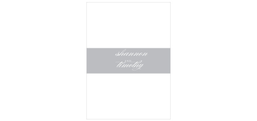 A lighter gray to complement the deep, stormy-gray of your wedding invitations, our Simply Scripted Wedding Belly Bands are the perfect finishing touch for every single guest.