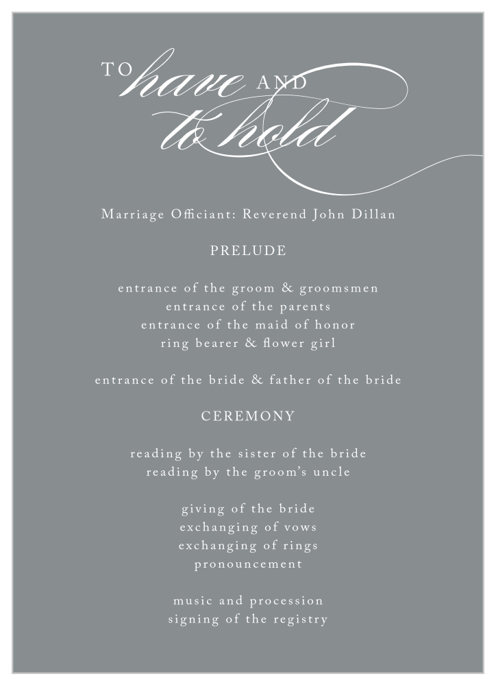 Simply Scripted Wedding Programs