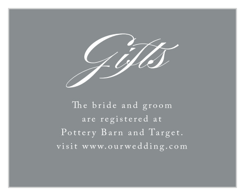 Start the next chapter of your life together off on the right foot with the gorgeous style of our Simply Scripted Registry Cards.