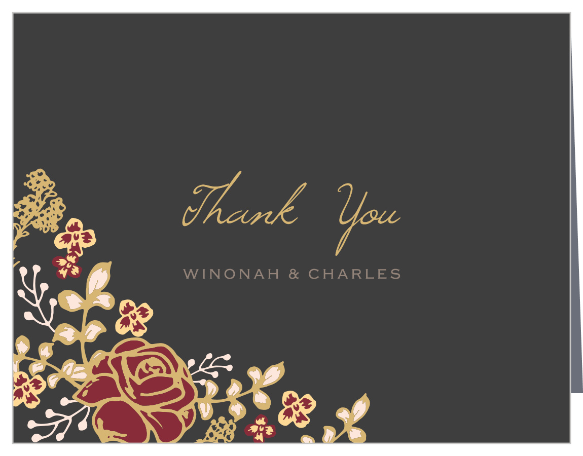 Ornate Floweret Vow Renewal Thank You Cards