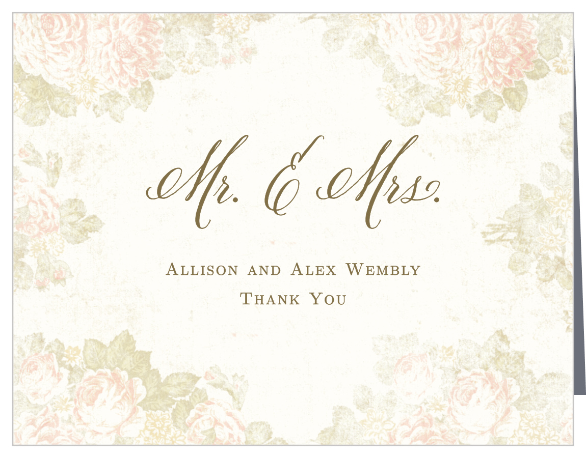 Vintage Romance Vow Renewal Thank You Cards