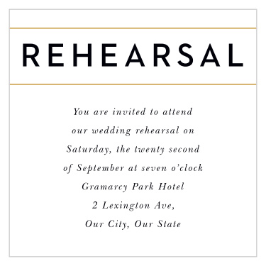Prepare for every moment of your big day with the people you adore most using our Modern Geometry Rehearsal Cards.