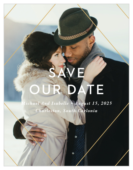 Modern Geometry Save the Date Cards provide every vital detail of your wedding day in the style you've always wanted.