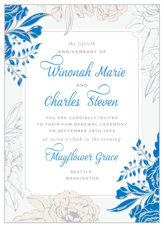 Your guests will adore the Classic Peonies Vow Renewal Invitations when they receive them from you!