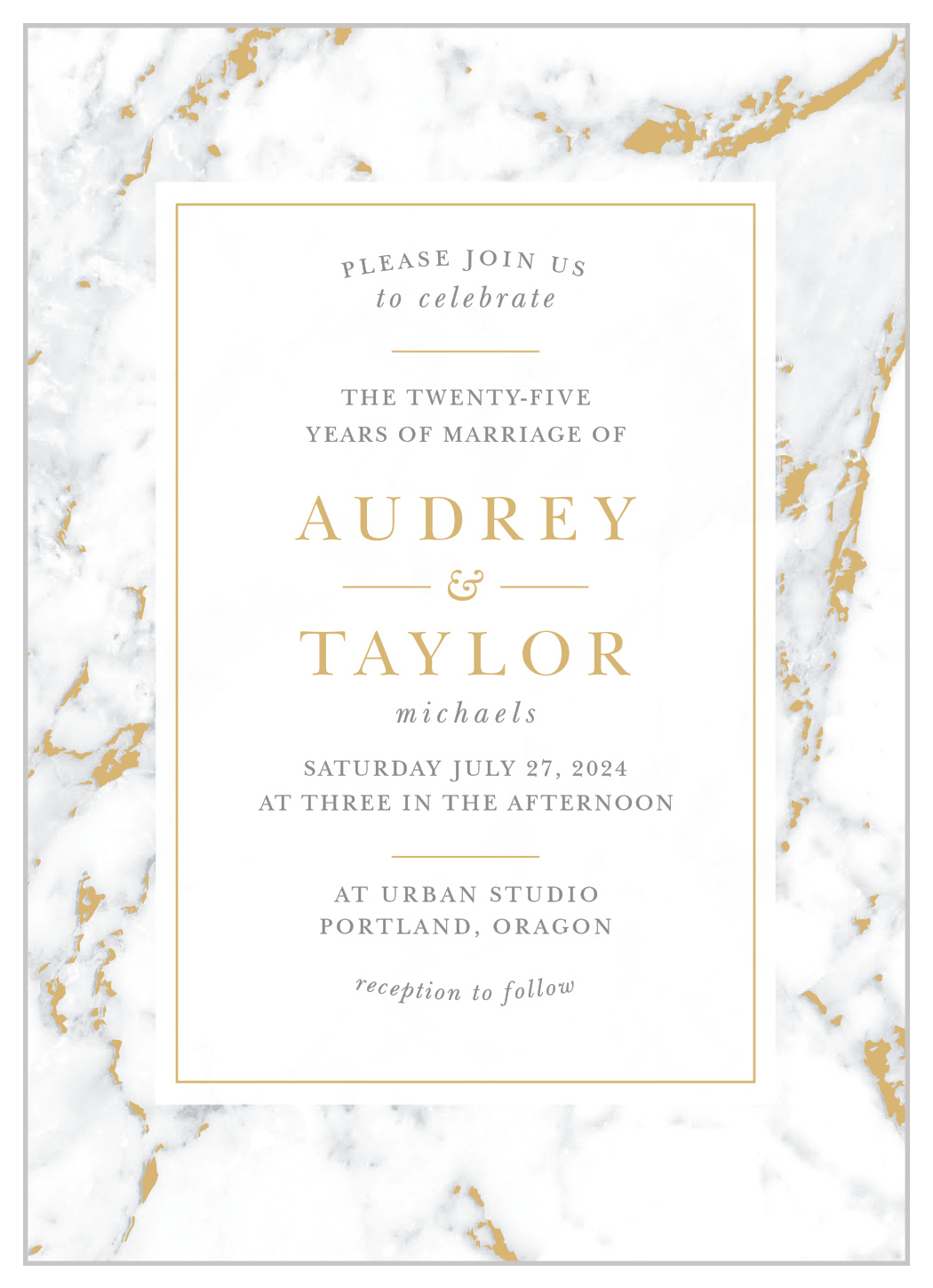 Majestic Marble Vow Renewal Invitations