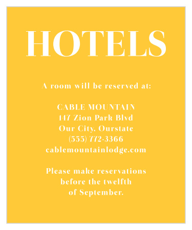 You'll love the striking colors and font choices on our Bold Day Accommodation Cards.