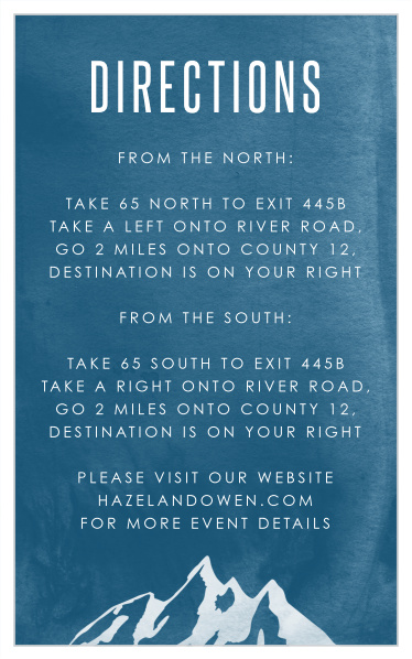 Help your out-of-town guests find where they should be headed with our Ski Mountain Direction Cards!